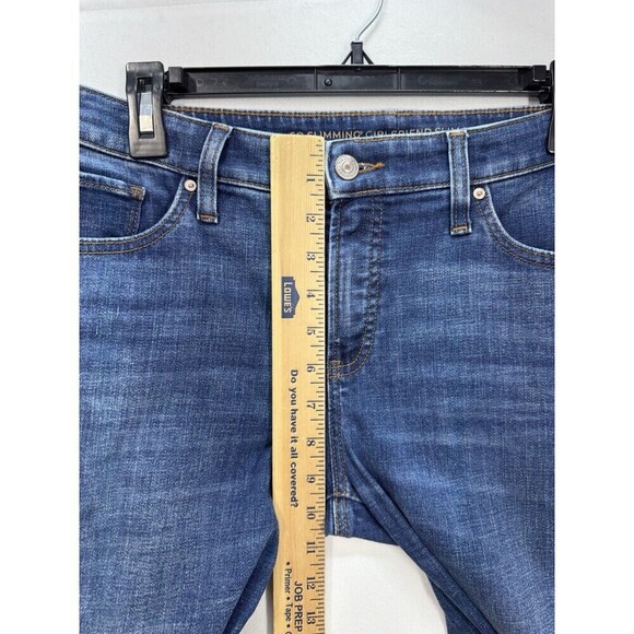 Chicos So Slimming Girlfriend Crop Jeans Sz 6P/0.5P Slim Leg Denim 3 Button Hem - Picture 9 of 10